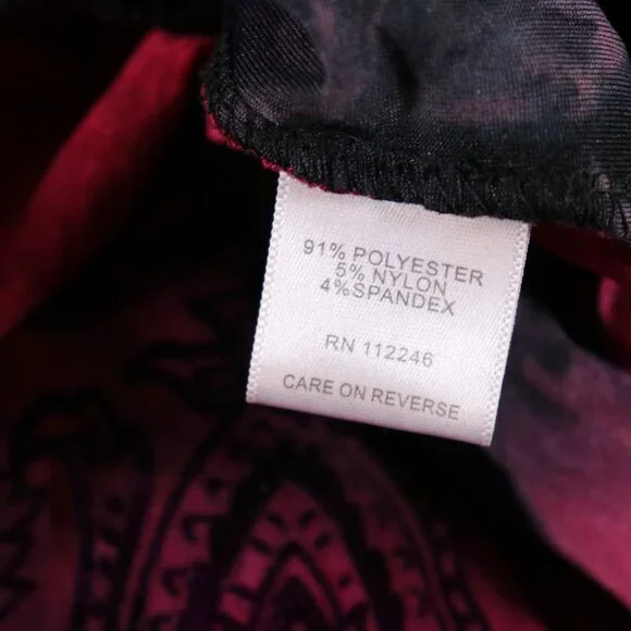 SAMI & JO Boho Burnout Tunic Top Plus Size 3X Pink Black Bell Sleeve Blouse - Picture 13 of 13